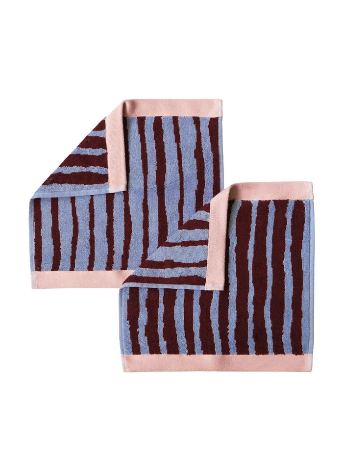 Burgundy Blue Face Washer