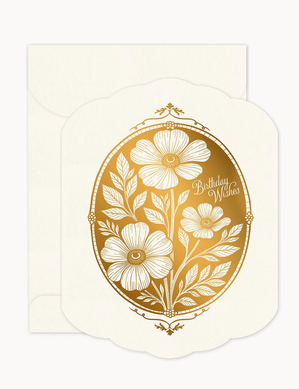 Gold 'Birthday Wishes' Card