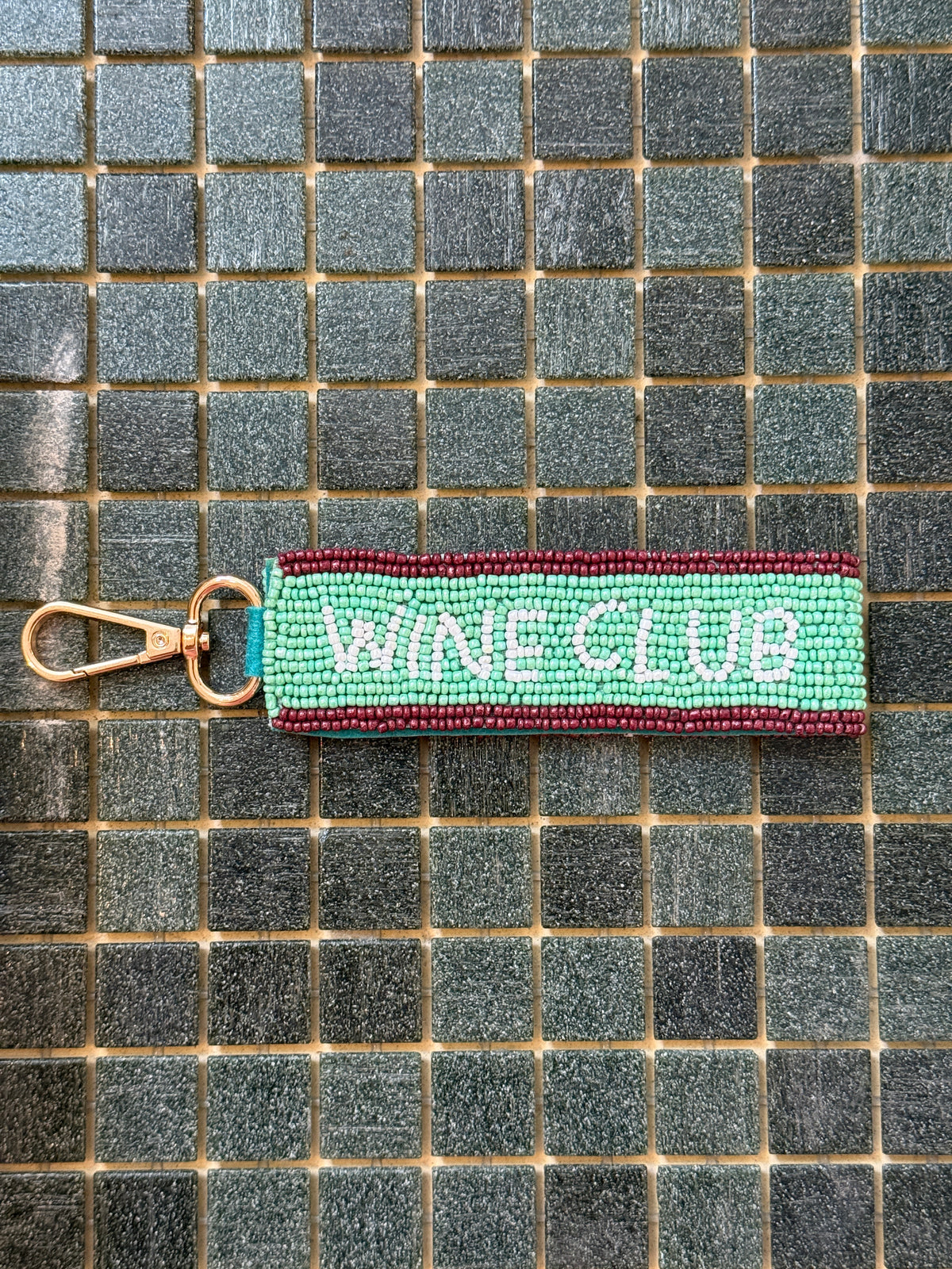 Wine Club Beaded Keyring