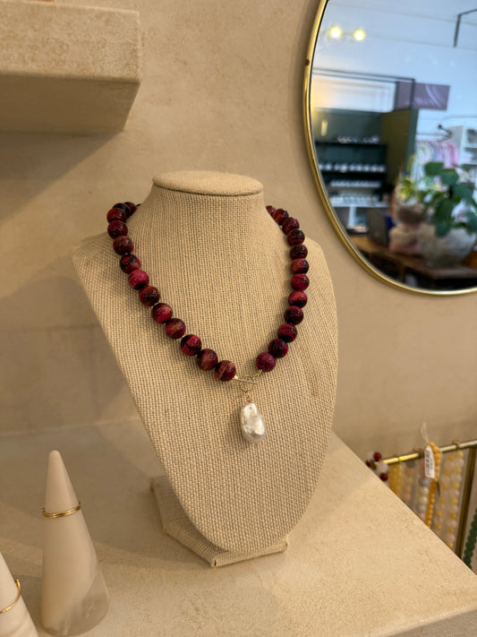 zoru - Pink Tigers Eye Necklace