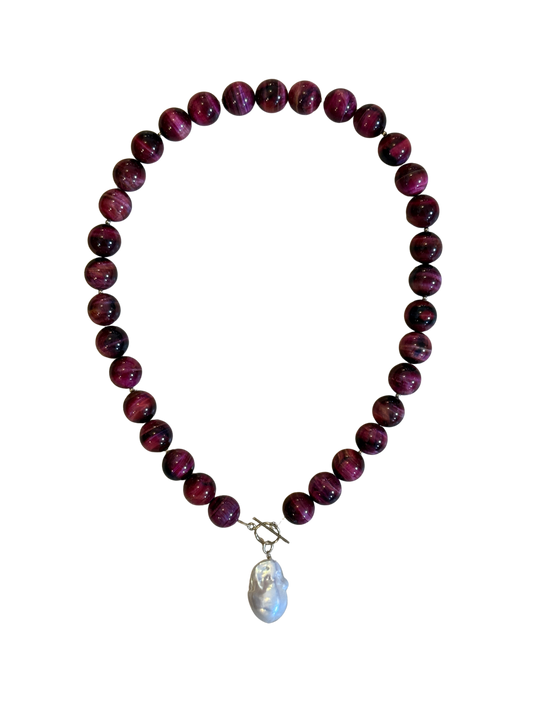 zoru - Pink Tigers Eye Necklace