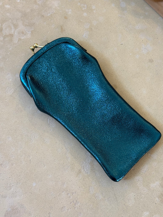 Leather Glasses Case - Emerald
