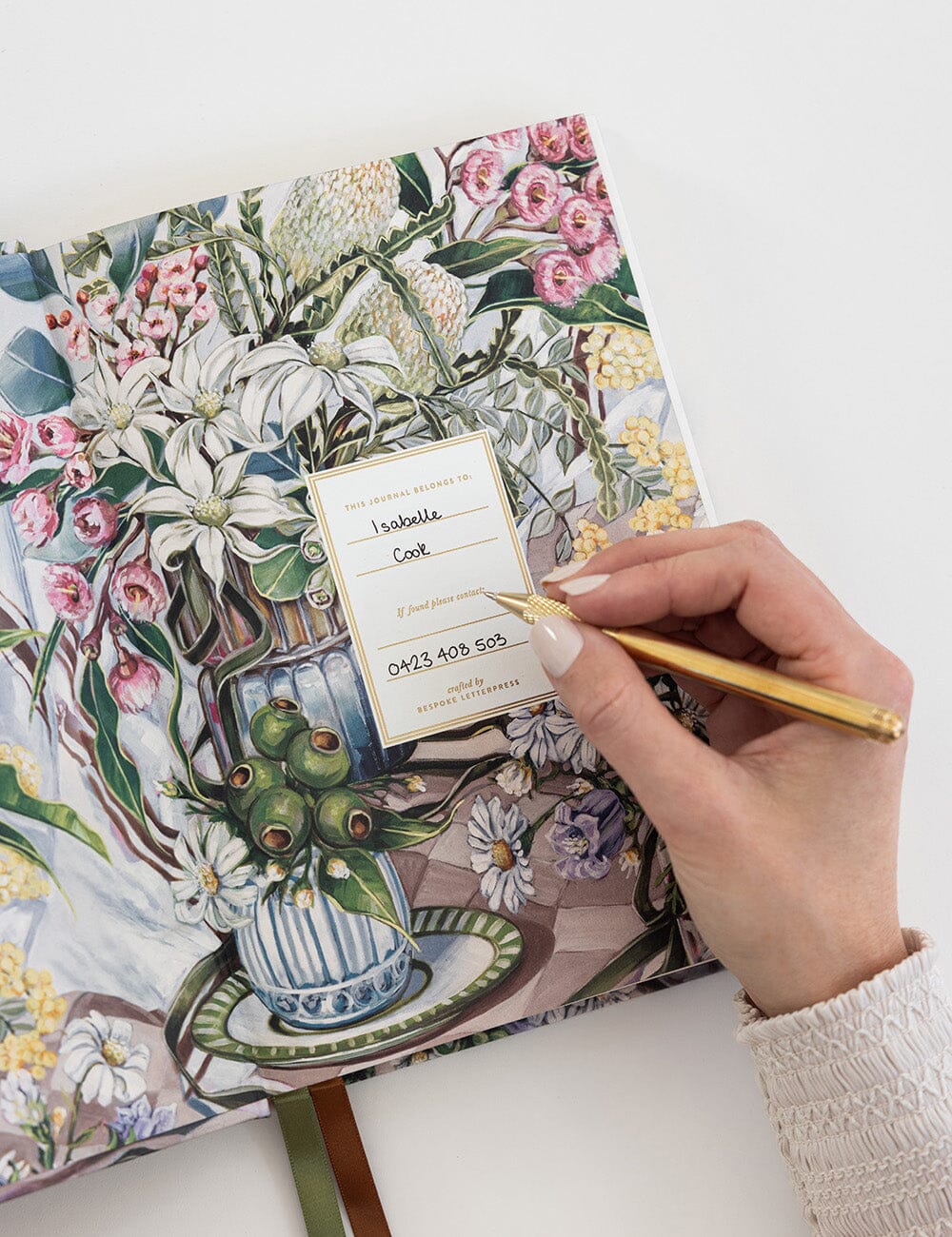 Linen Bound Journal - Bushland Ribbon