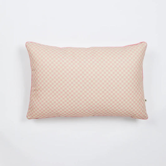 Tiny Checkers Pink Outdoor Cushion 60x40cm