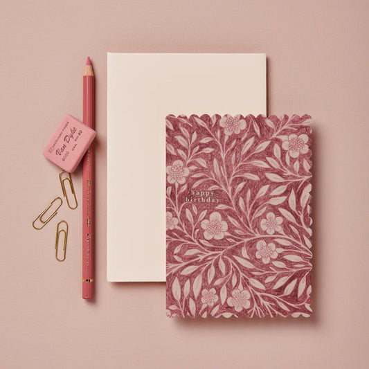 Pink Flora "Happy Birthday" Card