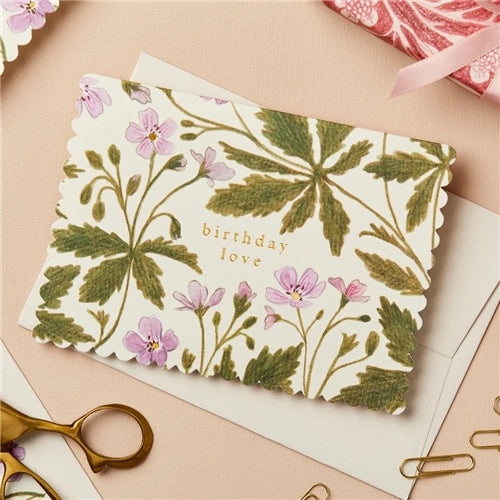 Geranium Birthday Love Card