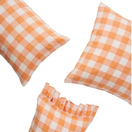 Peaches & Cream Gingham Pillowcase