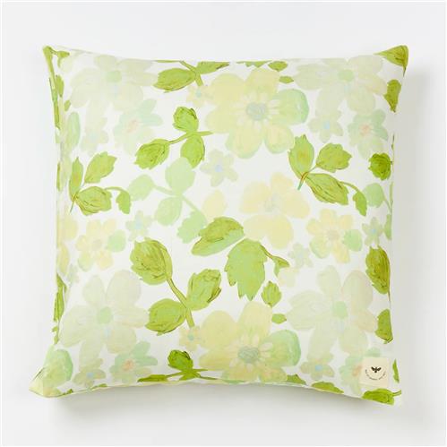 Linen Euro Pillowcase Mini Pastel Floral Green