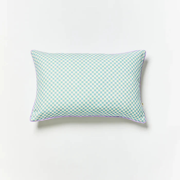 Tiny Checkers Powder Blue Outdoor Cushion
