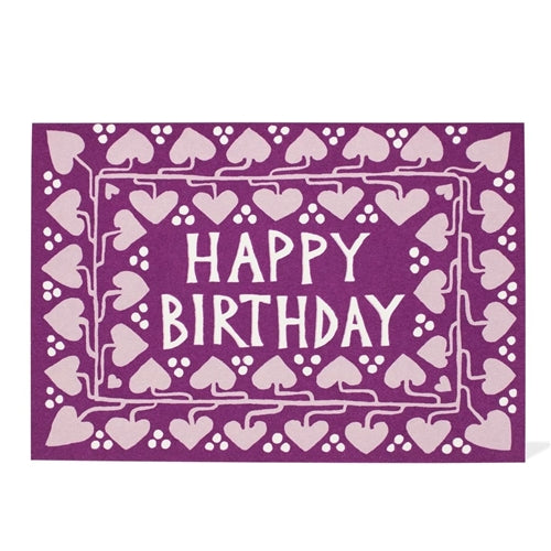 'Happy Birthday' Purple Hearts Card