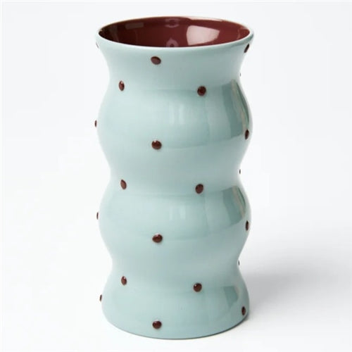 Powder Blue Dotty Vase