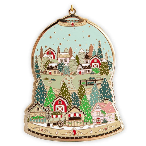 Enamel Christmas Ornament - Snow Globe