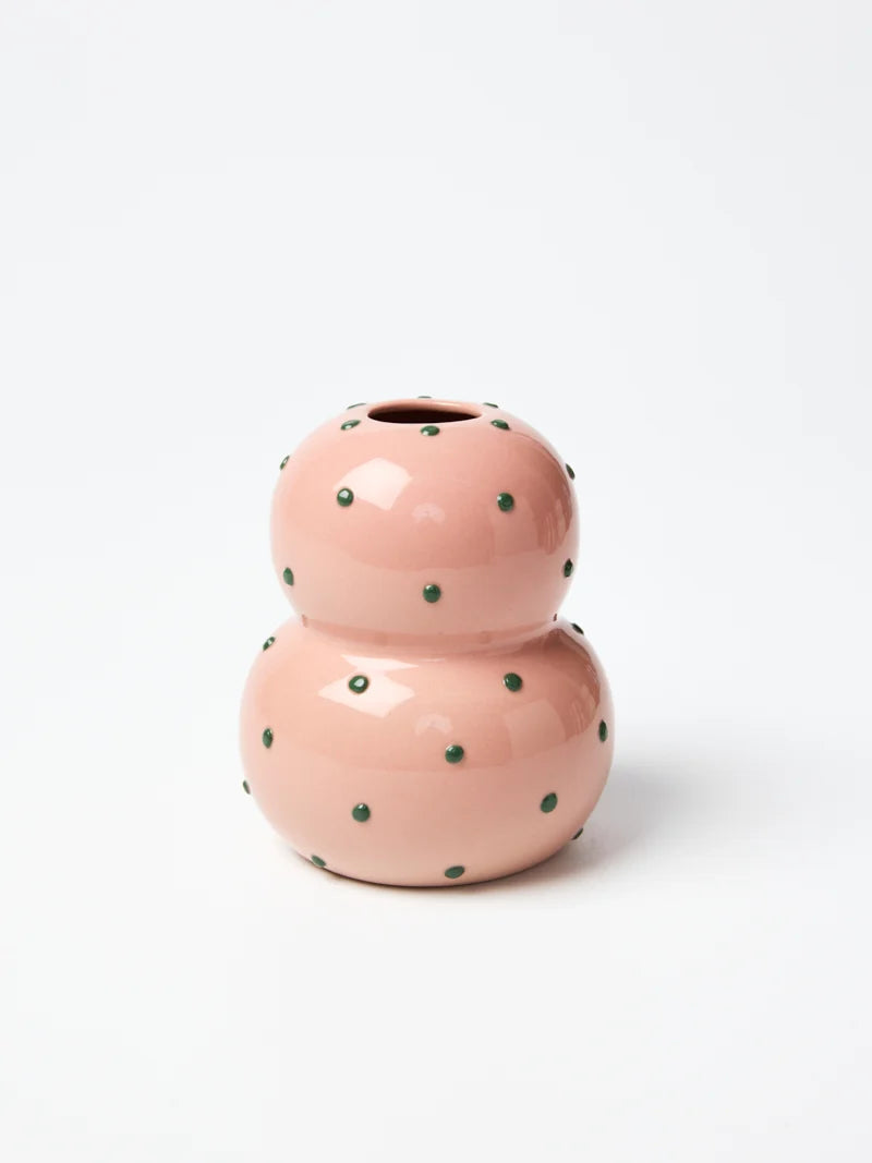 Pink & Green Dottie Vase