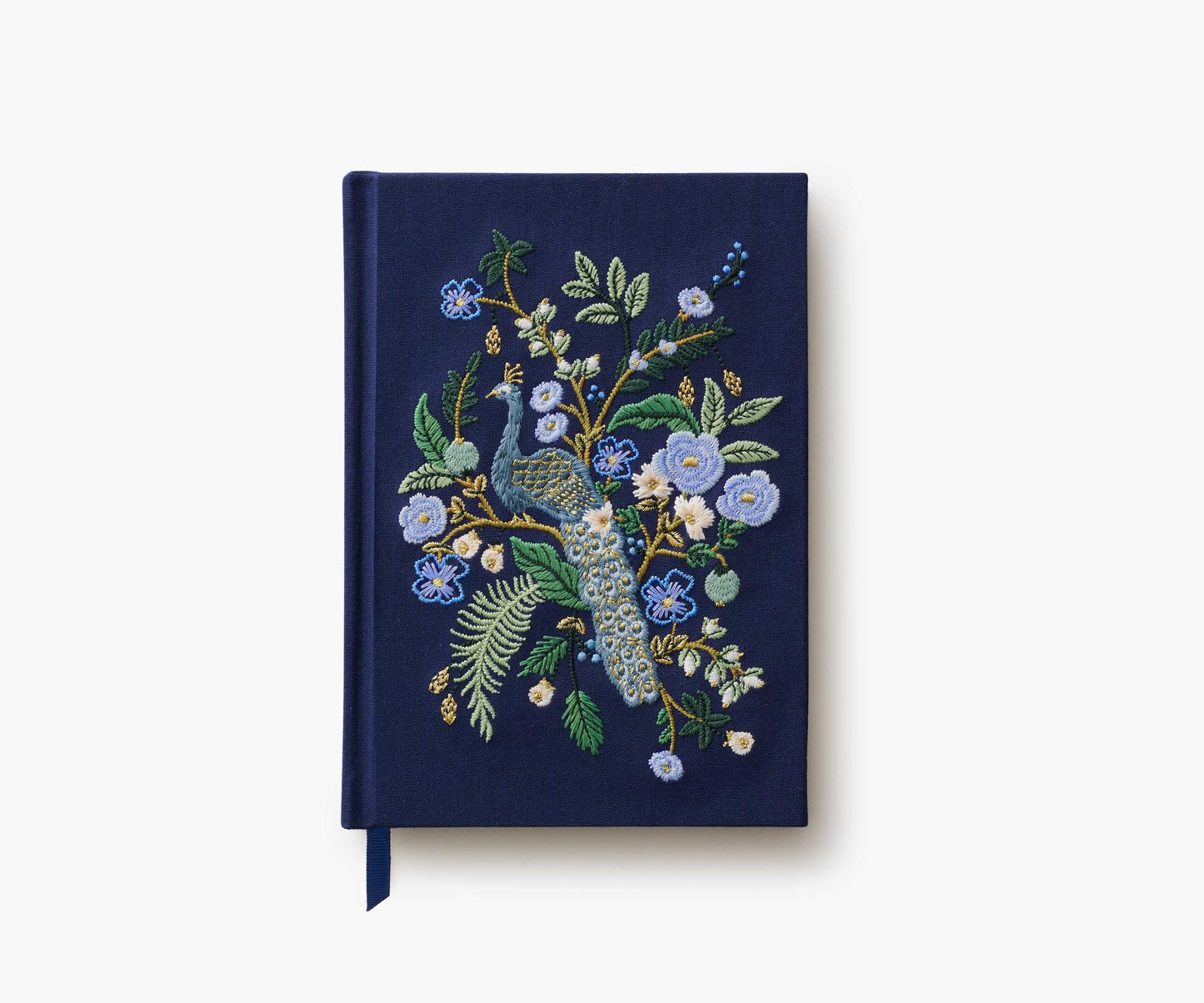 Embroidered Fabric Journal-Peacock